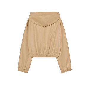 Vente en gros de crop top à capuche d'hiver personnalisé pour femmes, sexy, col rond, sans manches, surpiqûres contrastées, respirant, 100% coton molletonné - Product Image 2