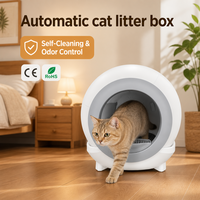 Bac à litière automatique intelligent pour chat, rond, fermé, autonettoyant, électrique, avec contrôle des odeurs, grande toilette pour chat