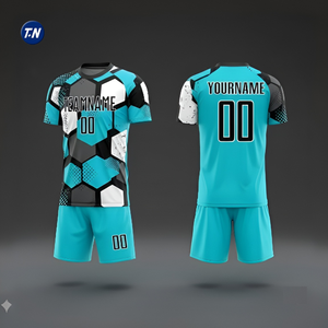 ชุดยูนิฟอร์มฟุตบอล โพลีเอสเตอร์ 100% คอกลม พิมพ์ลายด้วยความร้อน ชื่อทีม/ชื่อผู้เล่น หมายเลข แบบยูนิเซ็กซ์ กางเกงขาสั้น ระบายอากาศได้ดี - Product Image 5