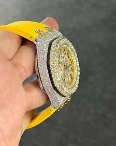 Reloj de Hombre de Acero Inoxidable de Dos Tonos con Moissanita VVS, Colección Hip Hop con Diamantes Brillantes, Cristal Antiguo para un Estilo Moderno - Product Image 2