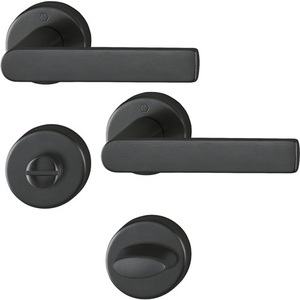 Juego de Rosetas para Manija de Puerta Los Angeles Brass F96-1-R Redondas SK/OL DIN M1642/42KV/42KVS Izquierda/Derecha D/D HOPPE para Fácil Instalación - Product Image 1