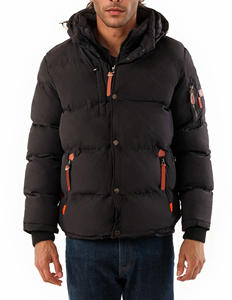 Exclusive Zipper Elastic Cuff Quilted Hooded Men <b>Puffer</b> <b>Jacket</b> Fashionable Lightweight Insulated Warm <b>Jacket</b> With Custom Patches - Product Image 1