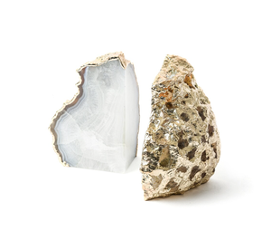 Vente en gros Agate Rangement de bureau Décoratif cristal naturel artisanat pierre naturelle serre-livres décoration de bureau serre-livres en agate dorée - Product Image 2