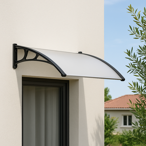 Tenda da Sole Resistente per Esterni 1000×700mm con Staffa in Acciaio Inox, Antivento, in PE, Riparo dalla Pioggia per Casa, Giardino, Porta, Finestra - Product Image 1