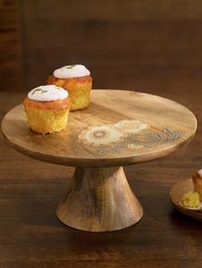 Soporte para pasteles de madera de mango, diseño floral nuevo, soporte para pasteles de madera de lujo, el más vendido. - Product Image 2