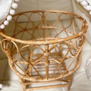 Muñeca de mimbre redonda vietnamita cuna elegante cuna cama muebles juguete para muñecas - Product Image 3