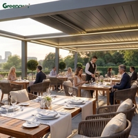 Pergola rétractable de luxe avec toit et côtés ouvrables, pergola bioclimatique motorisée en aluminium pliable