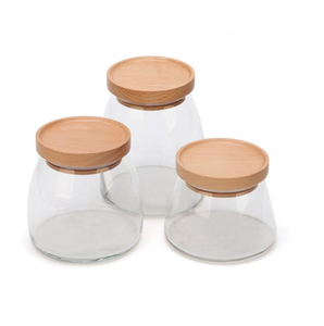Custom Acacia Wood Lid Clear Glass <b>Jar</b> With Child Resistant Lid Herb & <b>Spice</b> Tools Top Demanding Products - Product Image 1