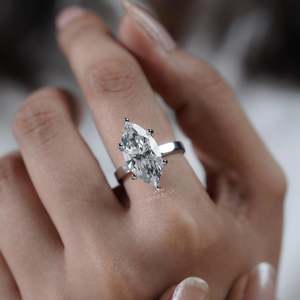IGI Certified White Gold Solitaire Engagement <b>Ring</b> with Marquise Cut <b>Diamond</b> Elegant <b>Diamond</b> <b>Rings</b> Collection - Product Image 6