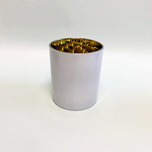 TQC Golden Finished Handmade Eco-Friendly Cylinder Glass Candle Jar for Home Hotels Restaurants Weddings & Christmas Decor - Product Image 1