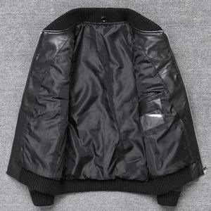 Veste de motard classique en cuir véritable pour hommes 6XL veste de bombardier à capuche pour motocyclistes - Product Image 3