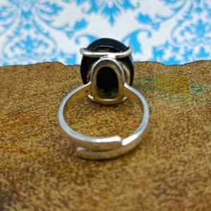 Design bohème bijoux fins élégant véritable Onyx noir forme ovale bague en pierre à la main 925 bagues en argent Sterling - Product Image 4