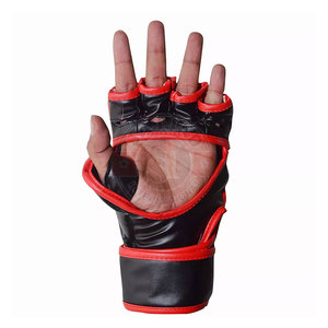 Gants de boxe MMA en cuir PU à demi-doigt, respirants - Product Image 6