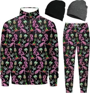 Ensemble de survêtement de sport d'hiver personnalisé pour hommes adultes, imprimé, respirant, en polaire technique, deux pièces, jogging - Product Image 2