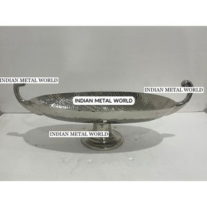 Bol à chocolat décoratif moderne en métal fait à la main avec plateaux à dessert plaqués argent pour mariage et tous les événements - Product Image 4