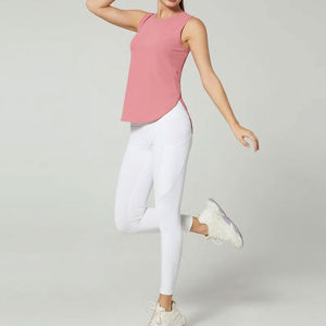 2025 Custom Women's <b>Knitted</b> <b>Tank</b> <b>Top</b> Plain Color <b>Ladies</b> Gym Sport Vest Fitness Wear for Women Curved Hem <b>Tank</b> <b>Top</b> - Product Image 4