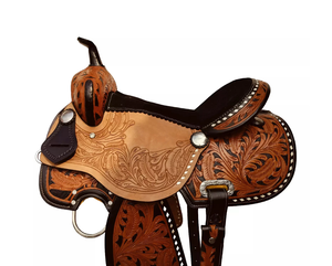 Selle Western en cuir véritable de qualité supérieure pour les courses de barils et l'équitation - Product Image 4