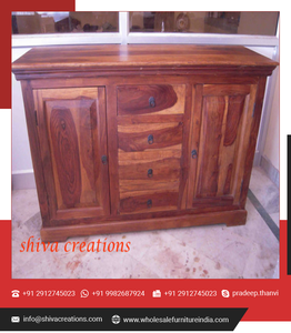 Buffet de salle à manger en bois massif Buffet Armoires de cuisine pour meubles de maison pour le rangement du salon - Product Image 3