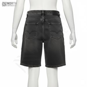 Custom Rhinestone Patch Sun Faded Vintage <b>Men</b> Streetwear Straight Leg Jeans <b>Shorts</b> <b>Baggy</b> Manufacturers Denim <b>Shorts</b> <b>Men</b> Summer - Product Image 2