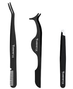 แหนบต่อขนตา3ชิ้นสำหรับมืออาชีพและผู้เริ่มฝึกใช้แหนบหนีบขนตาสแตนเลส - Product Image 4