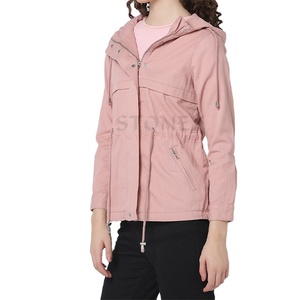 Parka con capucha con lazo en la cintura Capucha de sujeción con cordón Chaquetas Parka para niñas de alta calidad - Product Image 1