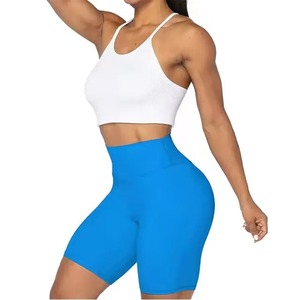 Pantalones cortos de gimnasio lisos en blanco para mujer, pantalones cortos deportivos de Yoga para mujer, pantalones cortos atléticos para correr y hacer ejercicio personalizados - Product Image 4