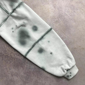 Sudadera con capucha y cremallera lavada con ácido de gran tamaño personalizada para hombre, Vintage de alta calidad para estampado de hojaldre, cuello con capucha forrado de invierno, patrón sólido - Product Image 6