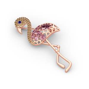 Broche en argent sterling plaqué avec motif flamant rose Jeulia Fiery Passion, cadeau - Product Image 3