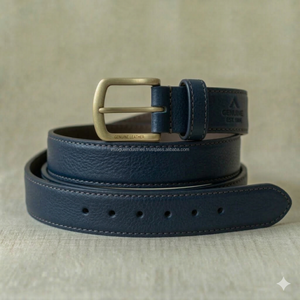 Ceinture en cuir Crazy Horse vintage de luxe, en cuir de vachette, ceinture audacieuse pour homme, boucle en cuivre - Product Image 3
