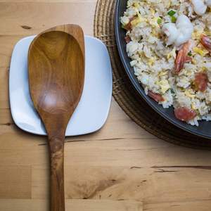 Utensilios de madera de teca, cuchara saludable y espátula artesanal de madera de teca de alta resistencia a la humedad para utensilios de cocina antiadherentes - Product Image 4