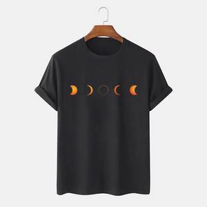 Camiseta personalizada con estampado de Dtf azul para hombre, Camiseta de algodón informal con estilo para ropa de calle y venta al por mayor - Product Image 4