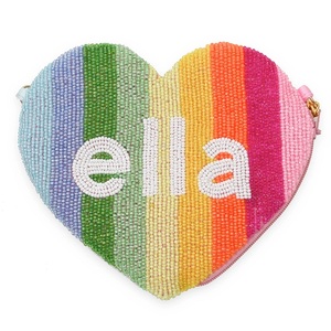 TOUS LES NOUVEAUX SACS DE PERLES EN FORME DE COEUR RAINBOW STRIPES POUR FEMMES CHAÎNE CROISÉE AVEC DESIGN PERSONNALISÉ QUANTITÉ EN VRAC DISPONIBLE - Product Image 1