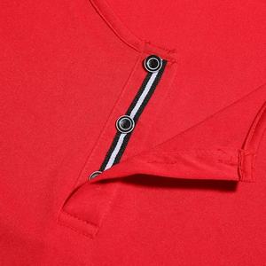เสื้อยืดคอกลมกระดุมดีไซน์ใหม่สำหรับผู้ชายผ้าถักแฟชั่นสำหรับการค้าต่างประเทศ - Product Image 5
