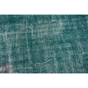 Vintage 3ft 4in X 6ft 5in tapis en laine turque vert et rose Patchwork tissage plat pour les décorations de salon avec support en Latex - Product Image 5