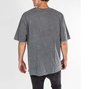 T-shirts pour hommes en coton 100% de qualité supérieure, respirants, à coupe ample, imprimés, en tissu canvas, col rond, effet délavé - Product Image 4