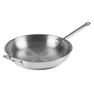 Ustensiles de cuisine commerciaux de style classique Poêle à frire en acier inoxydable avec finition de ponçage à fond composite - Product Image 2