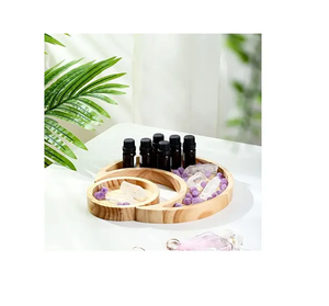 Plateau de service alimentaire en bois rustique de qualité supérieure en forme de croissant de lune et d'étoile pour l'Aïd et le Ramadan, utilisé pour servir les plats - Product Image 3