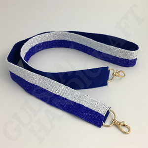 Correa de monedero a rayas con cuentas-Accesorio de reemplazo de bolso elegante con rayas multicolores llamativas para uso diario y día de juego - Product Image 3