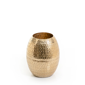 Eco Friendly Aluminum Flower <b>Vase</b> <b>Gold</b> Colour Customized Shape Different Design Latest Arrival Flower Pot for Home & Villa Deco - Product Image 1