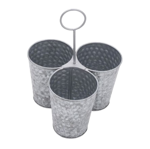 Caddy vintage fini galvanisé Caddy nouveau design Caddy de rangement de couverts en métal galvanisé Caddy de rangement couverts galvanisés - Product Image 4