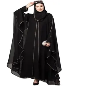 Mooie Nieuwe Zwarte Kleur Met Kaftan Design Unieke Vlinder Ontwerper Stijlvolle Fancy Nieuwe Ontwerper Moderne Abaya