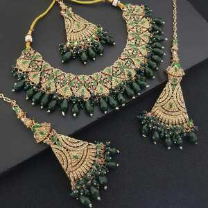 ชุดเครื่องประดับอินเดียเทียมสร้อยคอคุณภาพสูงและชุดต่างหูคุณภาพสูงจากงานไม้ - Product Image 4