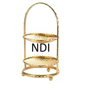 Support à gâteau en métal de style unique, fait à la main, décoratif, à plusieurs niveaux, finition dorée, pour mariage, fête d'anniversaire - Product Image 1