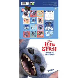 Calendrier mural 2026 Lilo & Stitch (version live-action) en papier imprimé pour affichage, montre, cadre photo ou usage promotionnel - Product Image 3