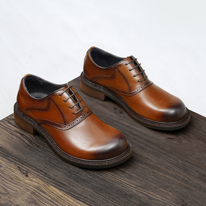 Chaussures de bureau en cuir véritable pour hommes avec semelle antidérapante et doublure respirante, chaussures formelles - Product Image 1