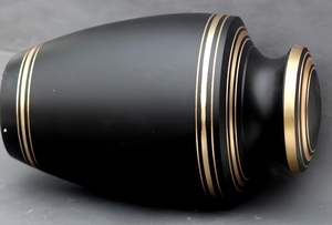 Urne de crémation de couleur noire pour cendres adulte fait à la main pour les cendres d'animaux de compagnie conteneur d'urne funéraire pour les funérailles commémoratives humaines - Product Image 6