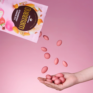 Chocolat aromatisé à la fraise du Vietnam, amande, noix de macadamia, goût de collation 150 grammes, vente en gros certifiée halal - Product Image 5