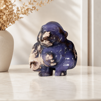 Figurine de gorille en agate bleue sculptée, cristal naturel, pour bureau, étagère, salle de méditation et décoration cadeau