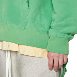 Top tendance pull à capuche surdimensionné pour hommes haute qualité 100% coton polaire conception en détresse teint uni pour l'hiver - Product Image 6