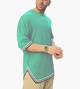 Camiseta lisa de gran tamaño con diseño de hombros caídos, camisetas personalizadas de alta calidad para hombre - Product Image 2